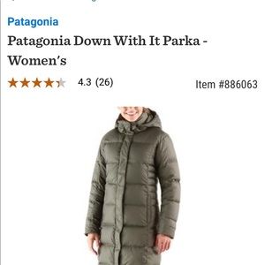 Patagonia Down With It Parka Black Large L